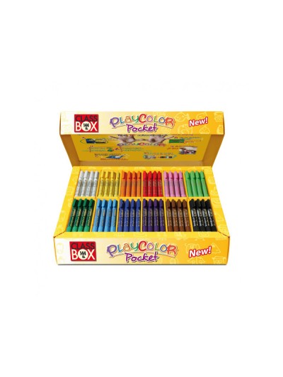 Tempera solida en barra playcolor pocket escolar caja de 144 unidades 12 colores surtidos