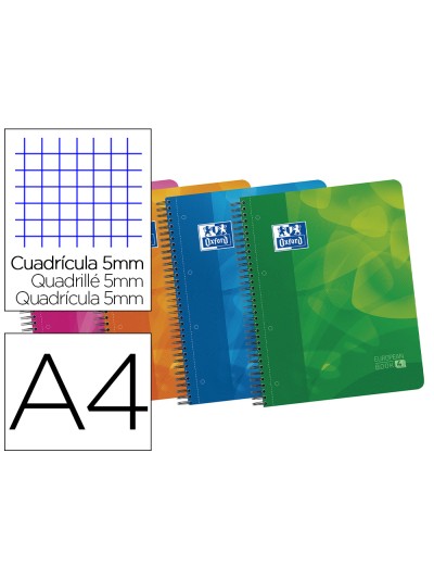 Bloc espiral oxford tapa plastico optik paper microperfdin a4 120 h 50% hojas gratis cuadros 5 mm con 3 separadores