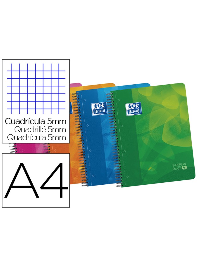 Bloc espiral oxford tapa plastico optik paper microperfdin a4 120 h 50% hojas gratis cuadros 5 mm con 3 separadores Bloc espiral oxford tapa plastico optik paper microperfdin a4 120 h 50% hojas gratis cuadros 5 mm con 3 separadores