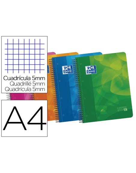 Bloc espiral oxford tapa plastico optik paper microperfdin a4 120 h 50% hojas gratis cuadros 5 mm con 3 separadores