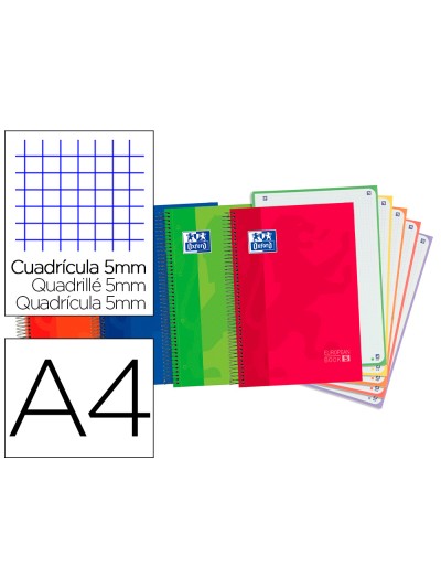 Bloc espiral oxford tapa extradura optik paper microperforado din a4 120 h 50% hojas gratis cuadros 5 mm