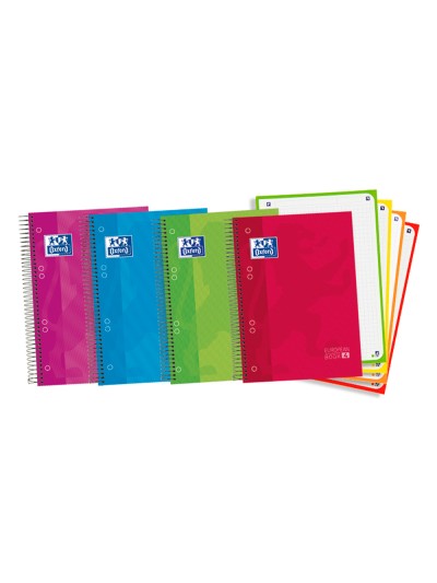 Bloc espiral oxford tapa extradura optik paper microperforado din a5 120 h 50% hojas gratis cuadros 5 mm