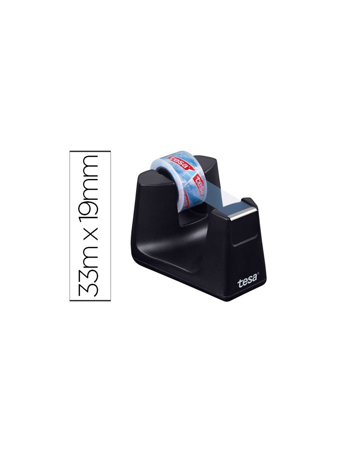 Portarrollo sobremesa tesa plastico easy cut smat para cintas de 33 mt color negro Portarrollo sobremesa tesa plastico easy cut smat para cintas de 33 mt color negro