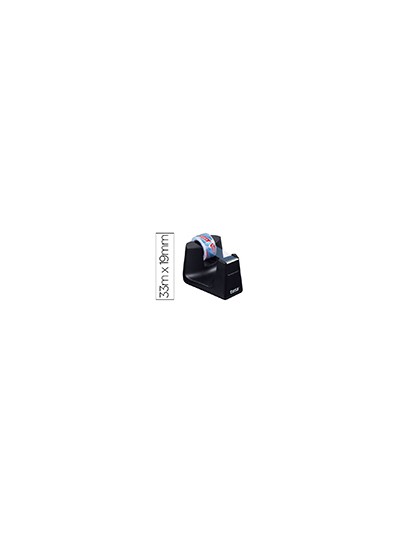 Portarrollo sobremesa tesa plastico easy cut smat para cintas de 33 mt color negro
