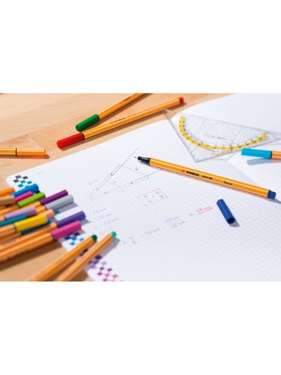 Rotulador stabilo point 88 colores neon estuche 25+5 unidades