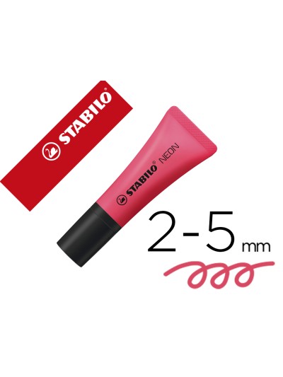 Rotulador stabilo fluorescente 72 rosa neon