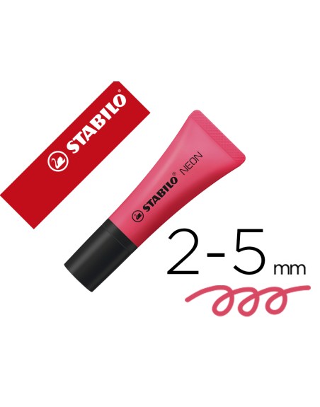 Rotulador stabilo fluorescente 72 rosa neon