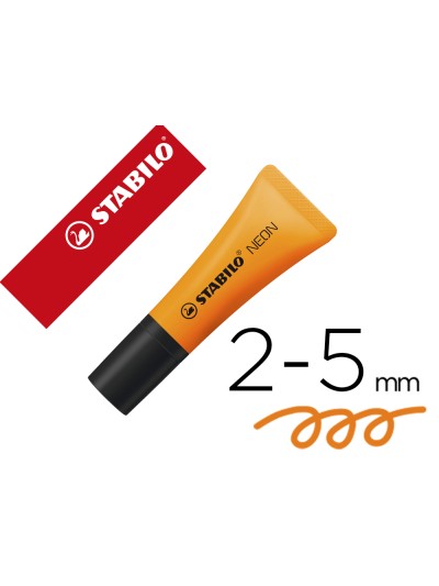 Rotulador stabilo fluorescente 72 naranja neon