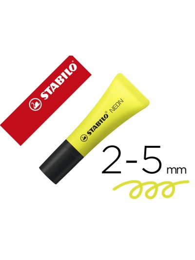 Rotulador stabilo fluorescente 72 amarillo neon