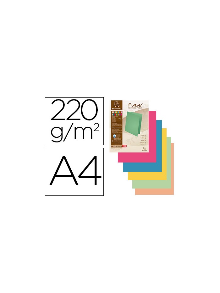 Subcarpeta cartulina exacompta din a4 paquete de 100 unidadescolores surtidos 220 g/m2 Subcarpeta cartulina exacompta din a4 paquete de 100 unidadescolores surtidos 220 g/m2