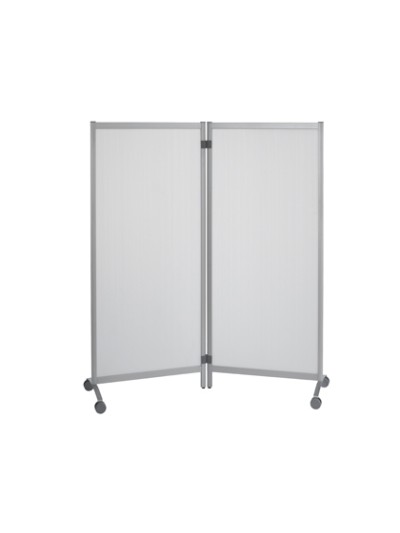 Mampara separadora paperflow polipropileno translucido con ruedas 2 hojas