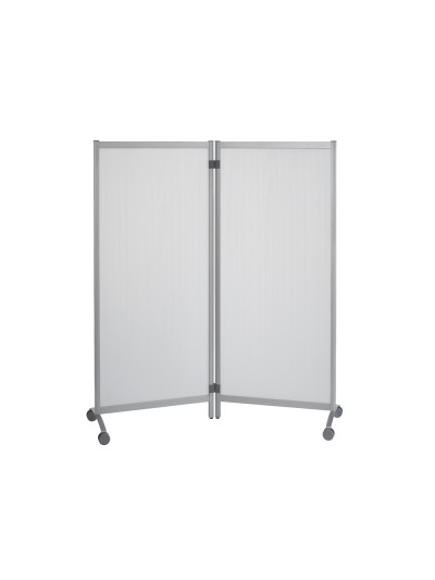 Mampara separadora paperflow polipropileno translucido con ruedas 2 hojas