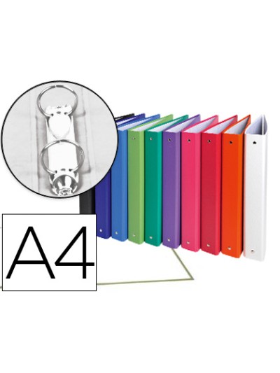 Carpeta de 2 anillas 30mm redondas exacompta a4 carton forrado colores surtidos