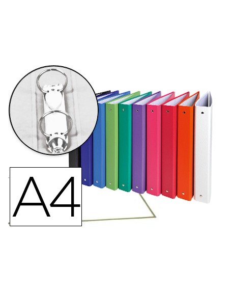 Carpeta de 2 anillas 30mm redondas exacompta a4 carton forrado colores surtidos