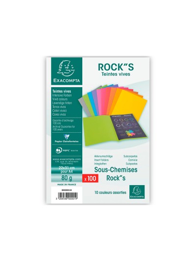 Subcarpeta papel exacompta din a4 colores surtidos 80 gr