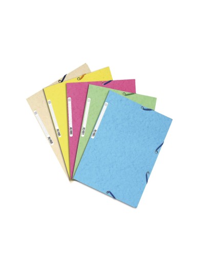 Carpeta goma exacompta din a4 3 solapas cartulina ilustrada colores pastel surtidos