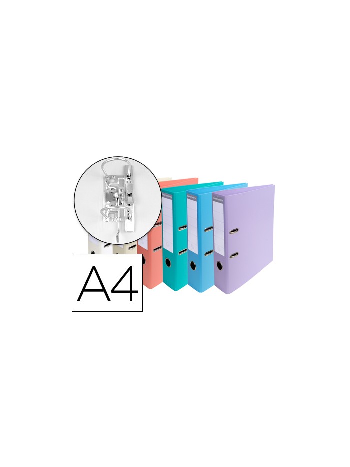 Archivador de palanca exacompta carton forrado pvc din a4 colores pasteles surtidos lomo 70 mm con Archivador de palanca exacompta carton forrado pvc din a4 colores pasteles surtidos lomo 70 mm con