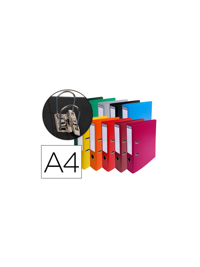 Archivador de palanca exacompta carton forrado pvc din a4 colores surtidos lomo 70 mm con compresor