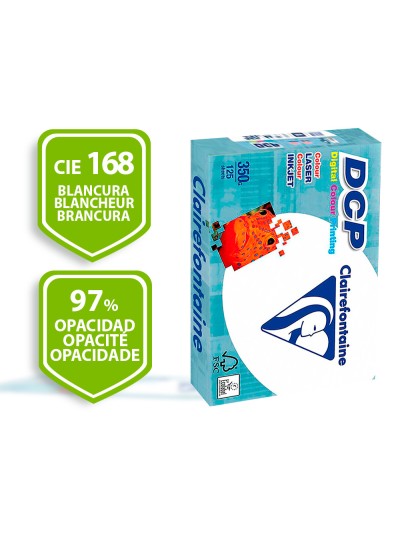 Papel fotocopiadora clairefontaine din a4 350 gramos paquete de 125 hojas