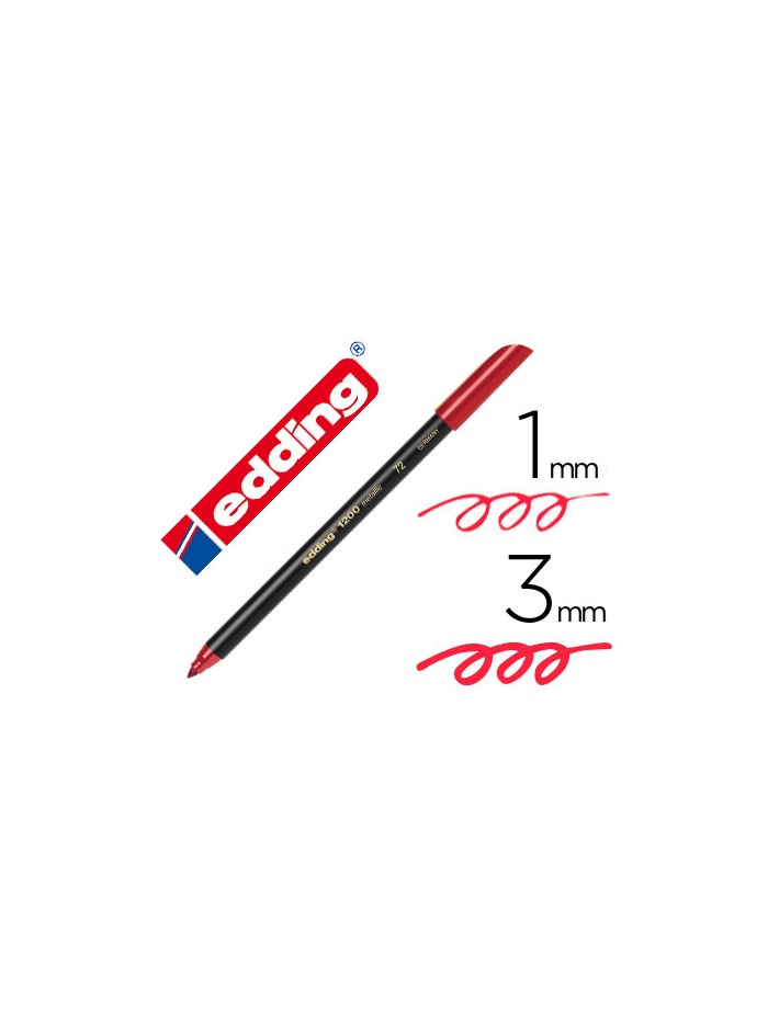 Rotulador edding punta fibra 1200 rojo metalizado n 72 punta redonda 1-3 mm Rotulador edding punta fibra 1200 rojo metalizado n 72 punta redonda 1-3 mm