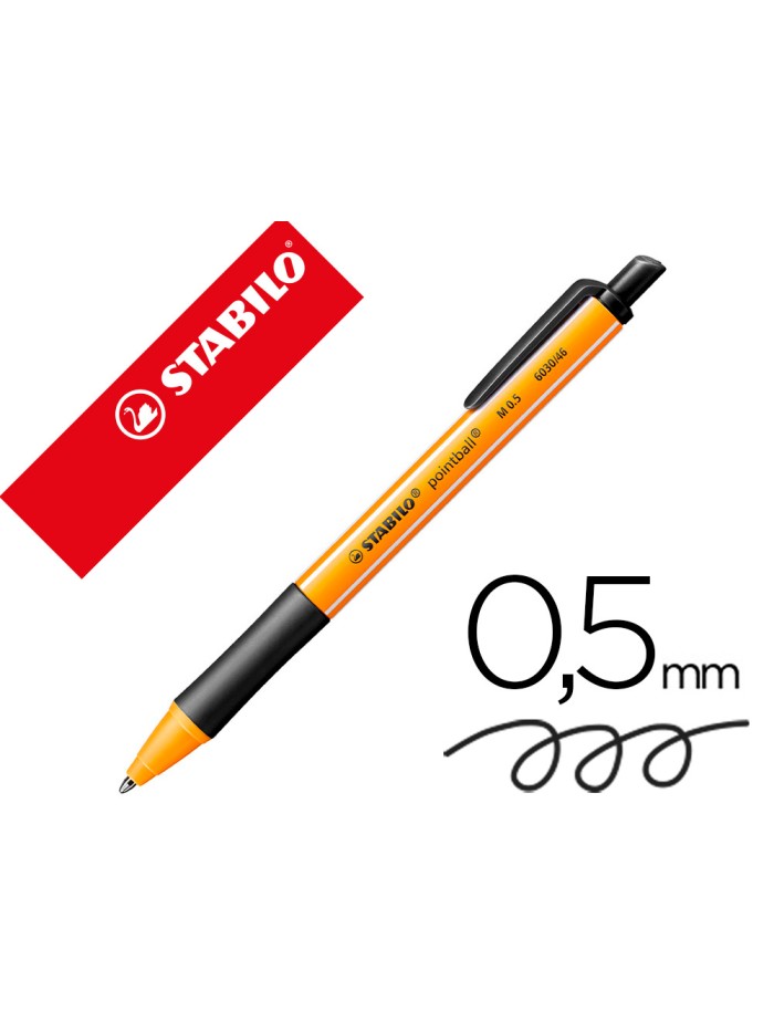 Boligrafo stabilo pointball 0,5 mm negro Boligrafo stabilo pointball 0,5 mm negro