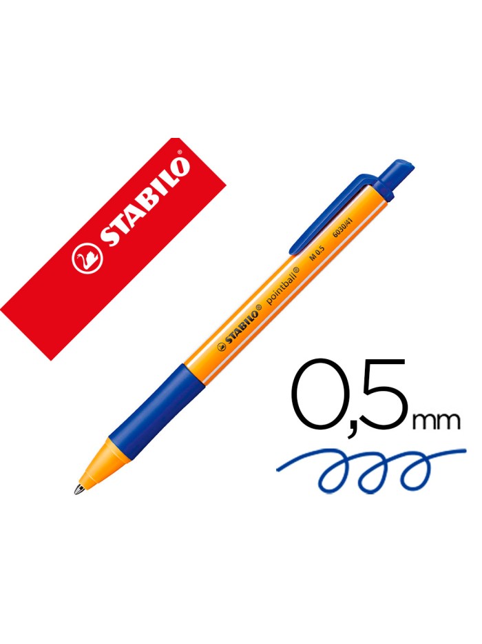 Boligrafo stabilo pointball 0,5 mm azul Boligrafo stabilo pointball 0,5 mm azul