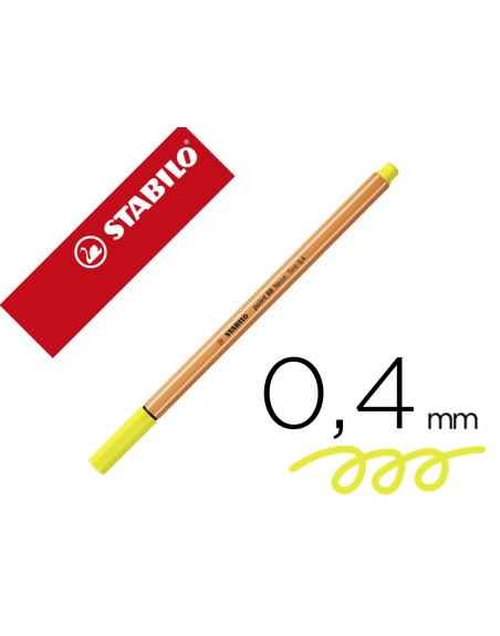 Rotulador stabilo punta de fib ra point 88 amarillo neon punta fina 0,4mm