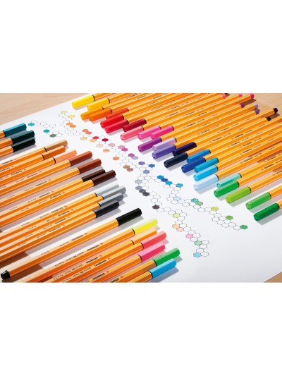 Rotulador stabilo punta de fib ra point 88 amarillo neon punta fina 0,4mm