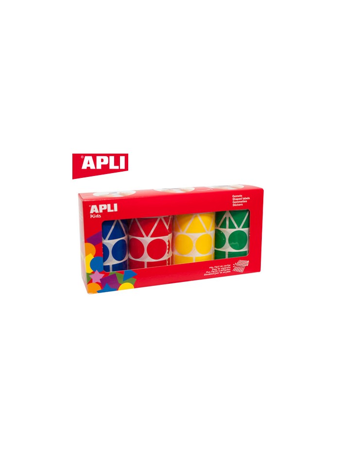 Gomets apli figuras surtidas t amaño xl pack de 4 rollos colores surtidos 5428 unidades Gomets apli figuras surtidas t amaño xl pack de 4 rollos colores surtidos 5428 unidades