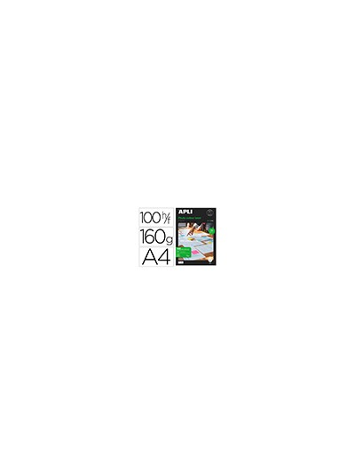 Papel fotografico apli glossy doble cara din a4 pack de 100 hojas 160 gr