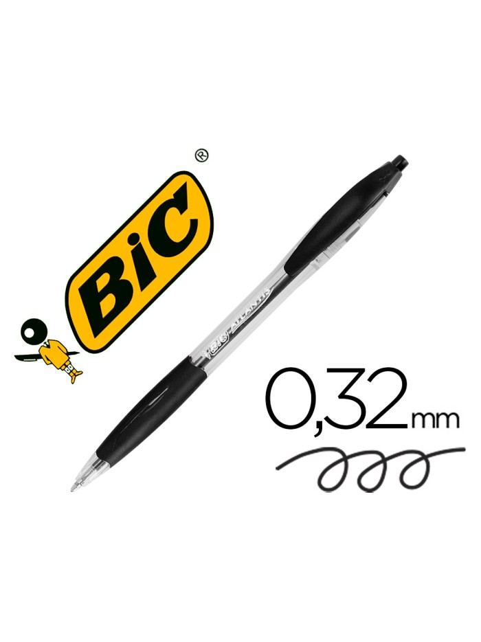 Boligrafo bic atlantis negro retractil tinta aceite punta de 1 mm Boligrafo bic atlantis negro retractil tinta aceite punta de 1 mm