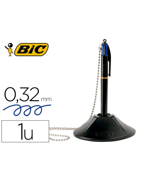 Boligrafo bic cuatro colores con peana