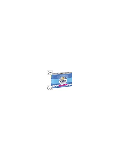 Papel higienico scottex megarrollo doble largo 2 capas paquete de 6 rollos