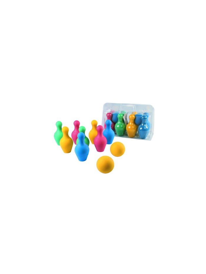 Juego de bolos amaya en foam 8 piezas y 2 pelotas longitud 18 cm Juego de bolos amaya en foam 8 piezas y 2 pelotas longitud 18 cm