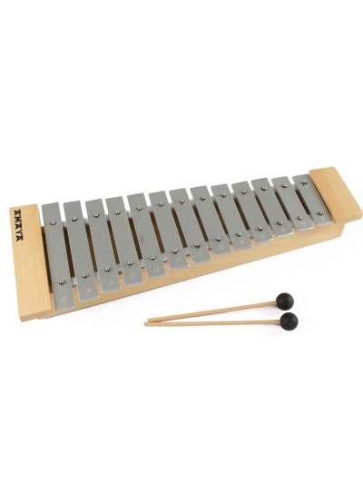 Carrillon amaya con baquetas en madera de pino y metal 48x18x6,5 cm