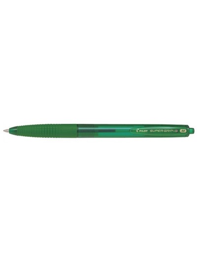 Boligrafo pilot super grip g verde retractil sujecion de caucho tinta base de aceite