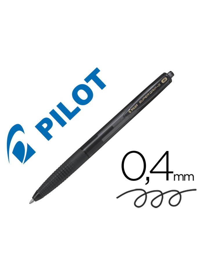 Boligrafo pilot super grip g negro retractil sujecion de caucho tinta base de aceite Boligrafo pilot super grip g negro retractil sujecion de caucho tinta base de aceite