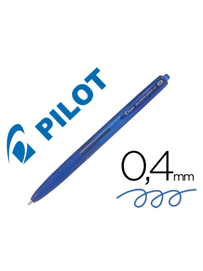 Boligrafo pilot super grip g azul retractil sujecion de caucho tinta base de aceite Boligrafo pilot super grip g azul retractil sujecion de caucho tinta base de aceite