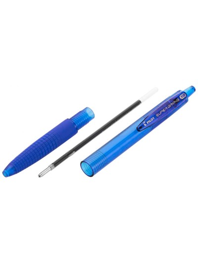 Boligrafo pilot super grip g azul retractil sujecion de caucho tinta base de aceite