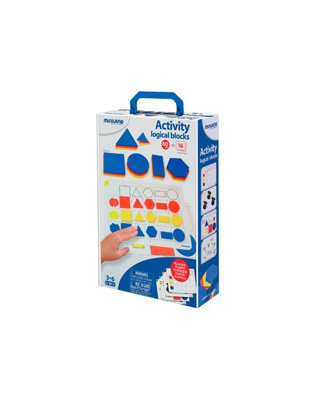 Juego miniland activity logical blocks 60 bloques + 16 actividades