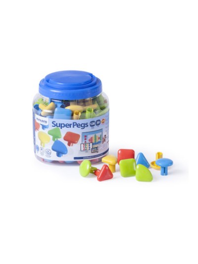 Juego miniland super pegs 128 piezas