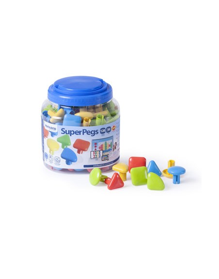 Juego miniland super pegs 128 piezas