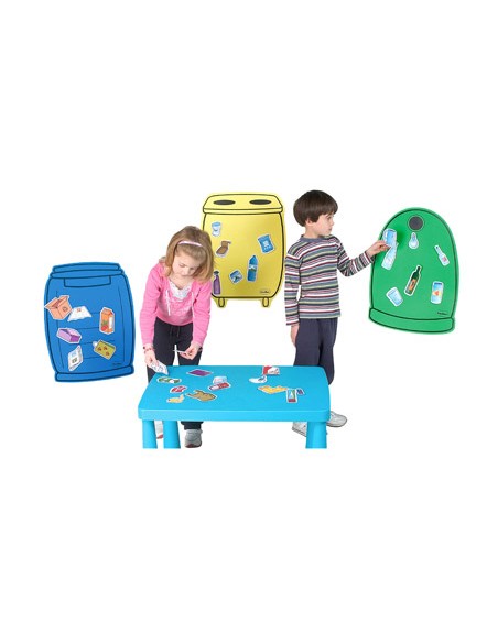 Juego contenedores henbea plastico reciclaje material organico vidrio papel 36 piezas incluye envase recicla