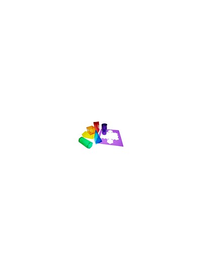 Juego plantillas 3d henbea plastico flexible formas geometricas colores translucidos 35x35 cm set con