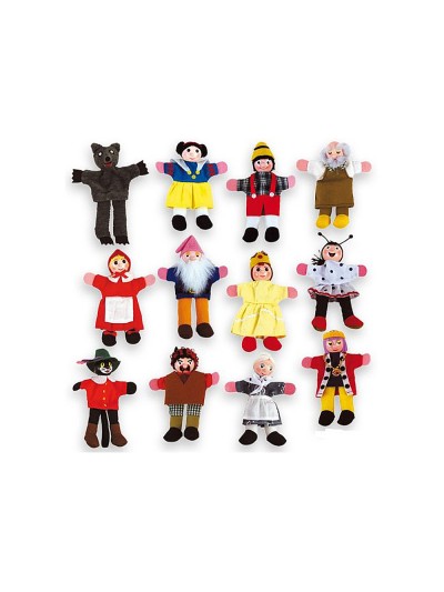 Juego andreutoys marioneta de dedos personajes cuentos infantiles surtidos 30cm caja de 12 unidades