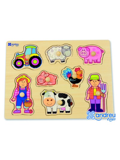 Puzle andreutoys madera granja 8 piezas