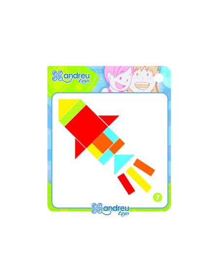 Juego andreutoys formas geometricas colores 42 piezas + 24 plantillas 28,6x28,6x3,8 cm
