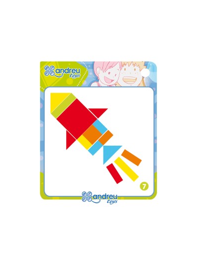 Juego andreutoys formas geometricas colores 42 piezas + 24 plantillas 28,6x28,6x3,8 cm