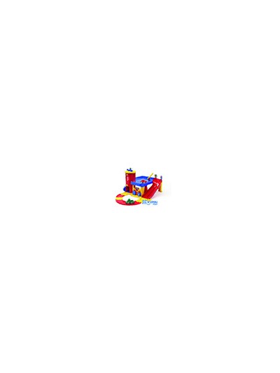 Juego vikingtoys garaje dos pisos + 3 vehiculos + pistas 19x42x39 cm