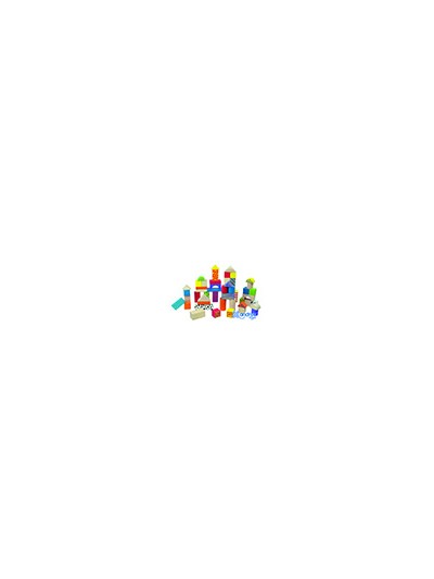 Juego andreutoys construccion bloques madera 50 piezas 18x18 cm